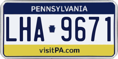 PA license plate LHA9671