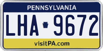 PA license plate LHA9672