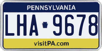 PA license plate LHA9678