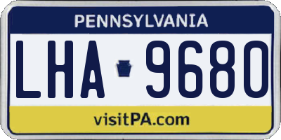 PA license plate LHA9680