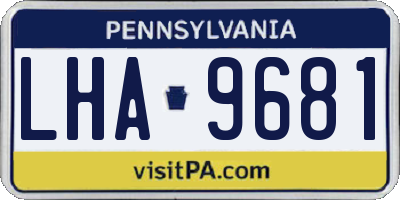 PA license plate LHA9681