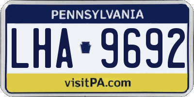 PA license plate LHA9692