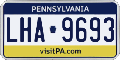 PA license plate LHA9693