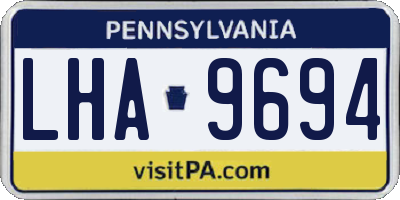 PA license plate LHA9694