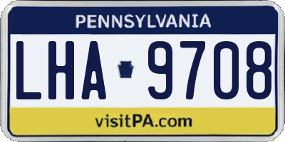 PA license plate LHA9708
