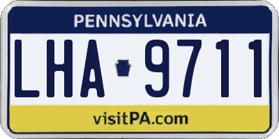 PA license plate LHA9711