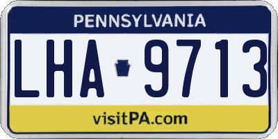 PA license plate LHA9713
