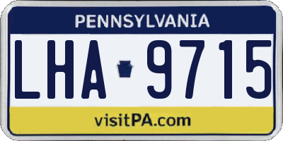 PA license plate LHA9715