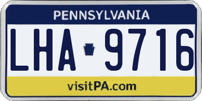 PA license plate LHA9716