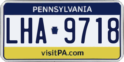 PA license plate LHA9718