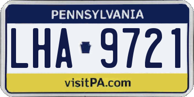 PA license plate LHA9721