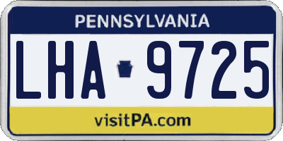 PA license plate LHA9725