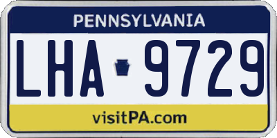 PA license plate LHA9729