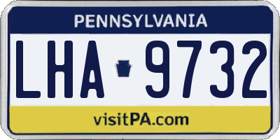 PA license plate LHA9732