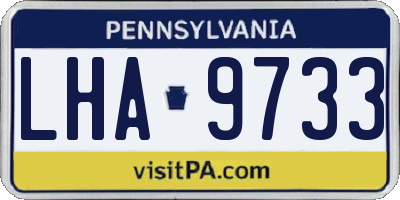 PA license plate LHA9733