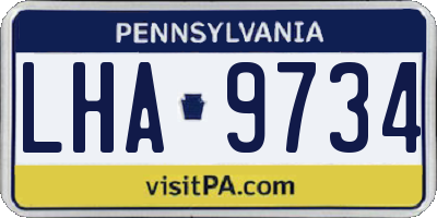 PA license plate LHA9734