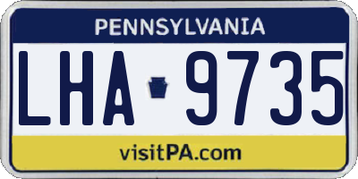 PA license plate LHA9735