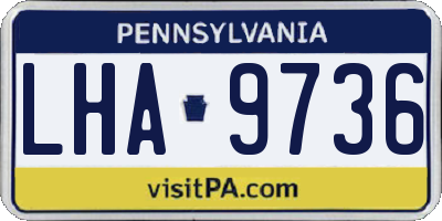 PA license plate LHA9736