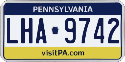 PA license plate LHA9742