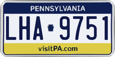PA license plate LHA9751