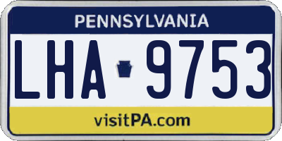 PA license plate LHA9753