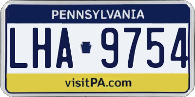 PA license plate LHA9754