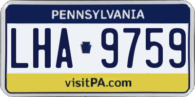 PA license plate LHA9759