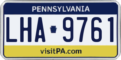 PA license plate LHA9761