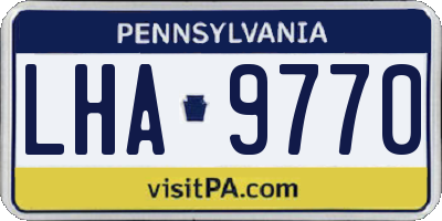 PA license plate LHA9770