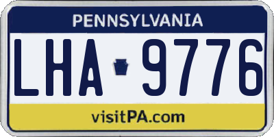PA license plate LHA9776