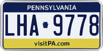 PA license plate LHA9778