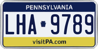 PA license plate LHA9789