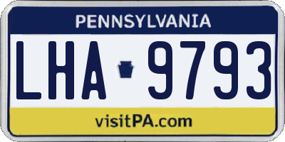 PA license plate LHA9793