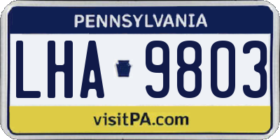 PA license plate LHA9803