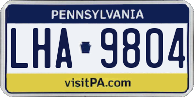 PA license plate LHA9804
