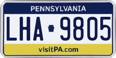 PA license plate LHA9805