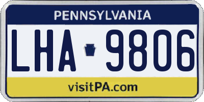 PA license plate LHA9806