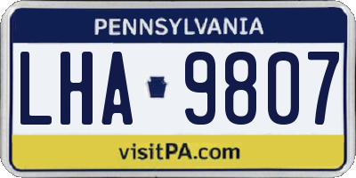 PA license plate LHA9807