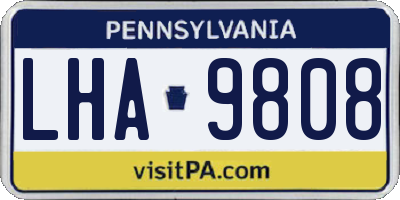 PA license plate LHA9808