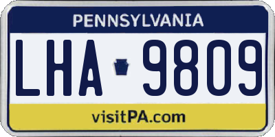 PA license plate LHA9809