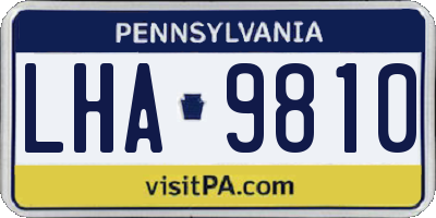 PA license plate LHA9810