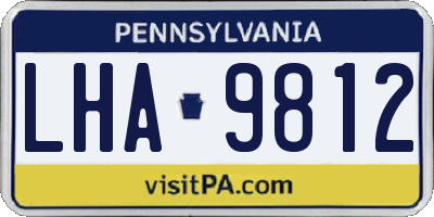 PA license plate LHA9812