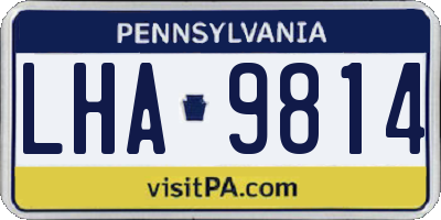 PA license plate LHA9814
