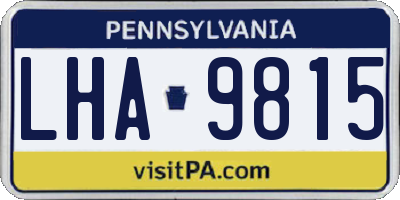 PA license plate LHA9815