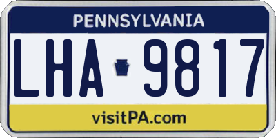 PA license plate LHA9817