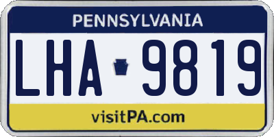 PA license plate LHA9819