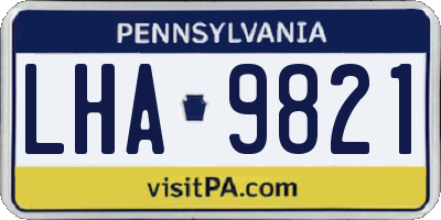 PA license plate LHA9821