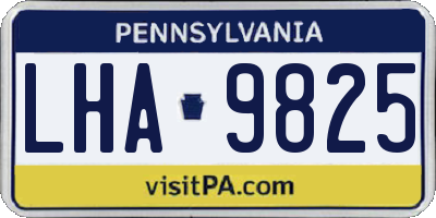 PA license plate LHA9825