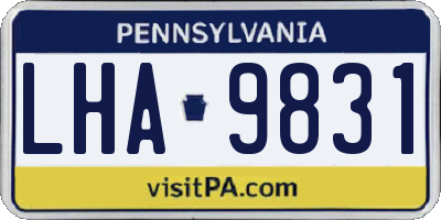 PA license plate LHA9831
