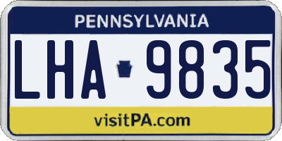 PA license plate LHA9835